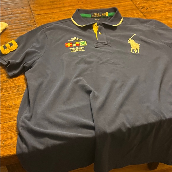 Polo by Ralph Lauren Dark Blue Polo with Yellow Accents - Picture 1 of 6